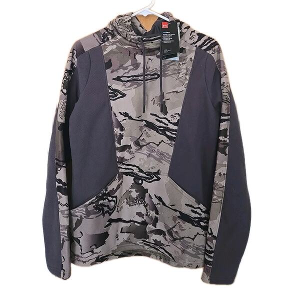 New Under Armour Barren Camo Hoodie Womens Size Medium Coldgear - Picture 1 of 6